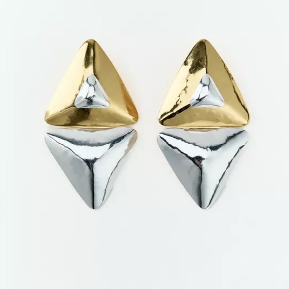 🔥🔥Zara Mismatched Geometric Earrings - Picture 4 of 5